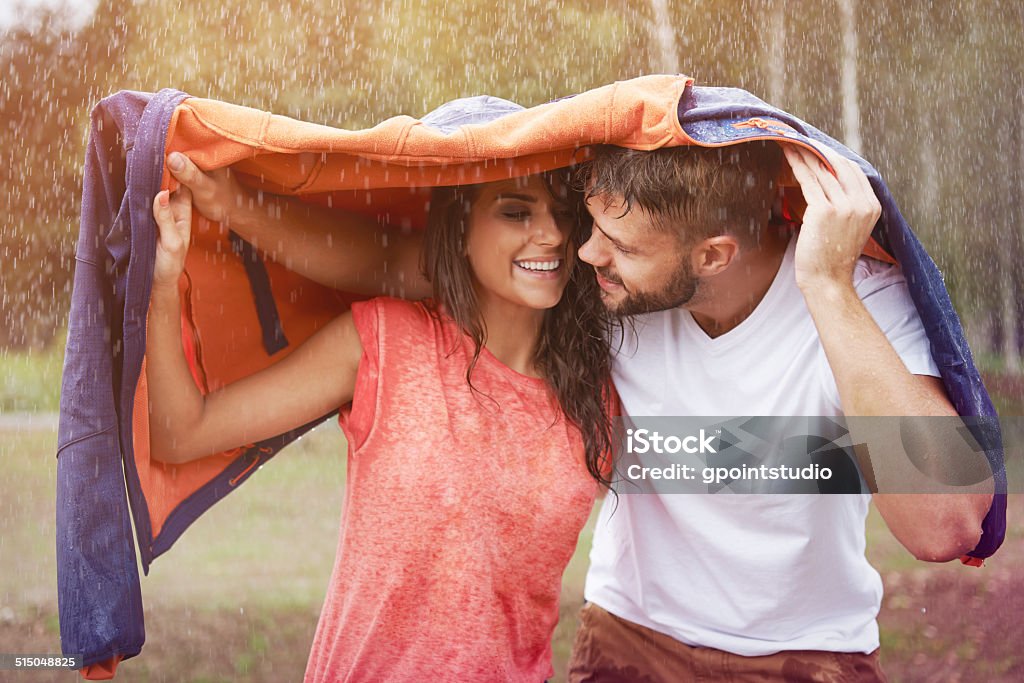 Romantic time in the rain Rain Stock Photo