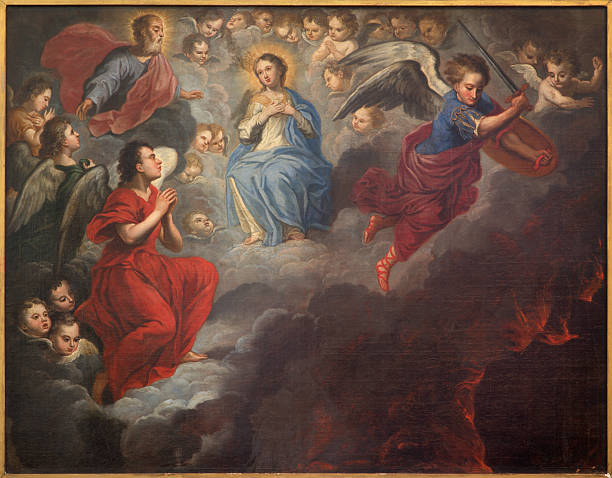 istock Bruges - paint of Virgin Mary in heaven 515049965
