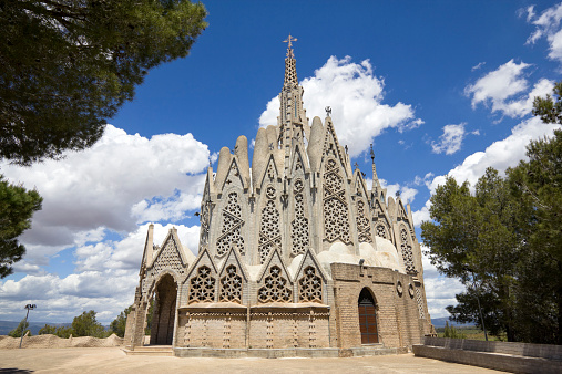 Mare de Deu de Montserrat (Our Lady of Monsterrat) sanctuary in Montferri (Catalonia, Spain)  Is a small Modernist church by Josep Maria Jujol. He worked with Antoni Gaudí on many of his most famous works.