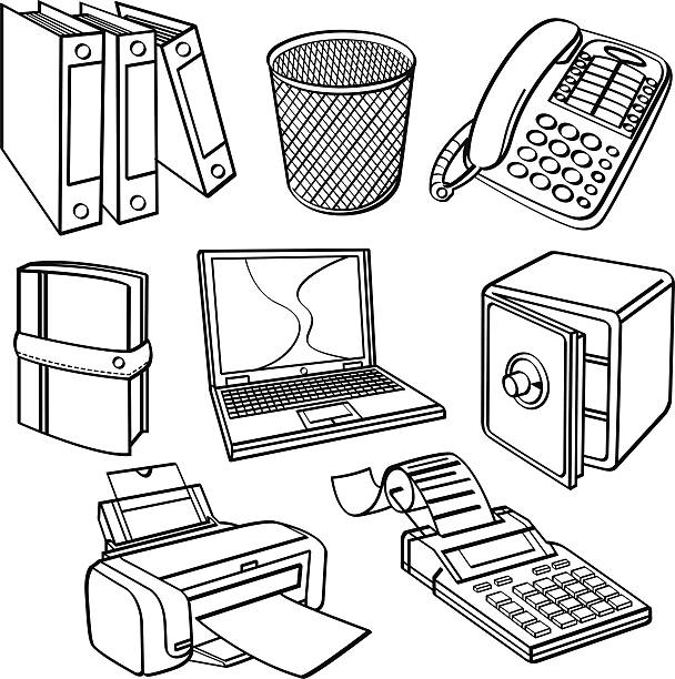 Office equipment Collection vector art illustration