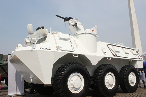 Armored personnel carrier side view