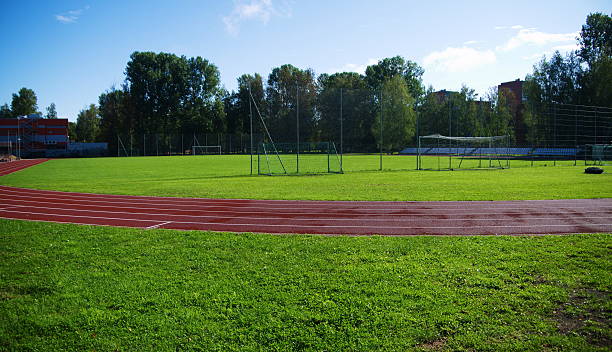 istock Red racetrack on the stadium in Riga 515054143