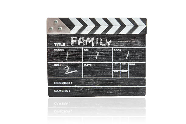 istock wooden clapper board on white background Title Family 515054497