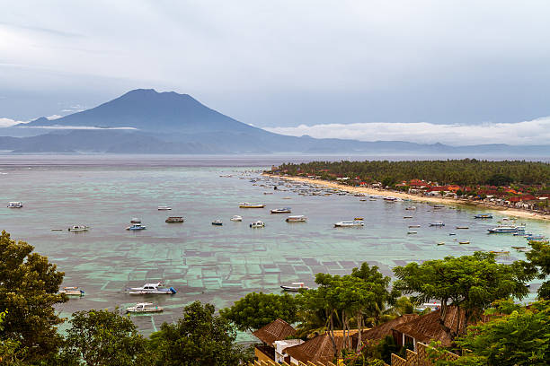 jungutbatu baía - algae agriculture nusa lembongan water - fotografias e filmes do acervo