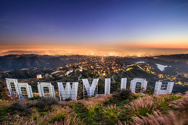 Hollywood Sign Los Angeles Los Angeles, USA - February 29, 2016: The Hollywood sign overlooking Los Angeles. The iconic sign was originally created in 1923. griffith park photos stock pictures, royalty-free photos & images