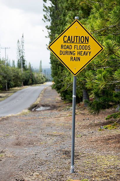 istock Hawaii The Big Island Flooding Warning Sign 515065047