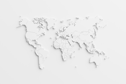 Mapa mundial con tarjeta de papel photo