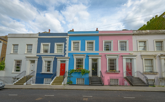 Pastel houses, Notting Hill - London, England