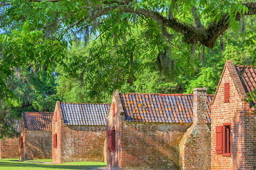 Preserved plantation slave homes in Charleston, South Carolina, USA.
