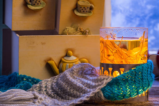 Hot linden tea is the best in winter