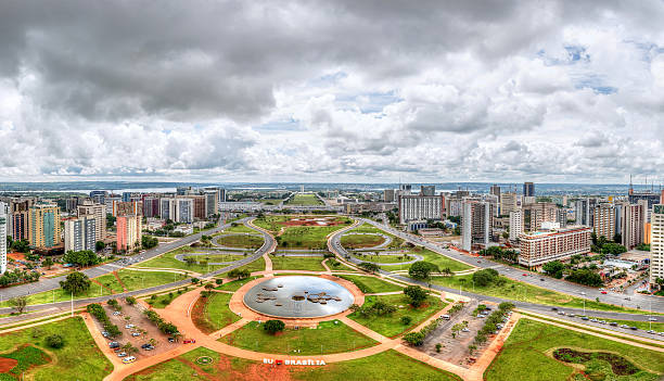 Central Brasilia view from the TV Tower Central Brasilia view from the TV Tower - stitched panorama brasilia stock pictures, royalty-free photos & images