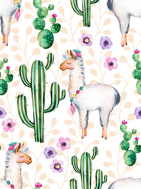 ilustrações de stock, clip art, desenhos animados e ícones de cato em aquarela textura com plantas, flores e lama de - flower desert single flower cactus