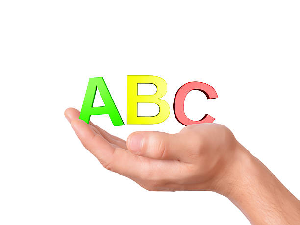 istock hand holding letters ABC symbol on white Background 515070029