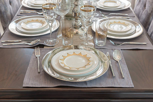 istock table set on wooden table in luxury dinning room 515070178