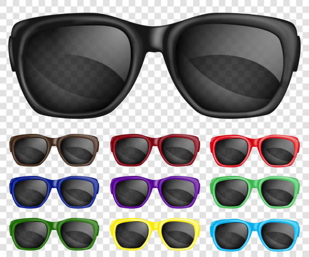 zestaw okulary przeciwsłoneczne - human eye glass eyesight sunglasses stock illustrations