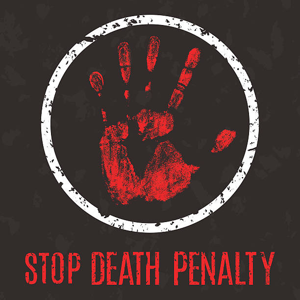 Stop the death penalty Vector conceptual illustration in grunge style. Stop the death penalty death sentence stock illustrations