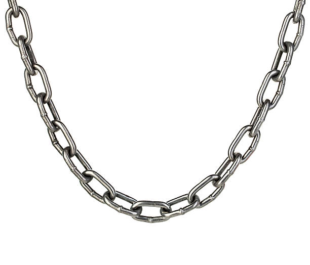 istock Metal chain close-up isolated on a white background. 515071296