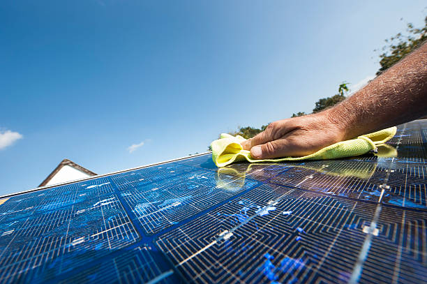 Solar Cleaning stock photo