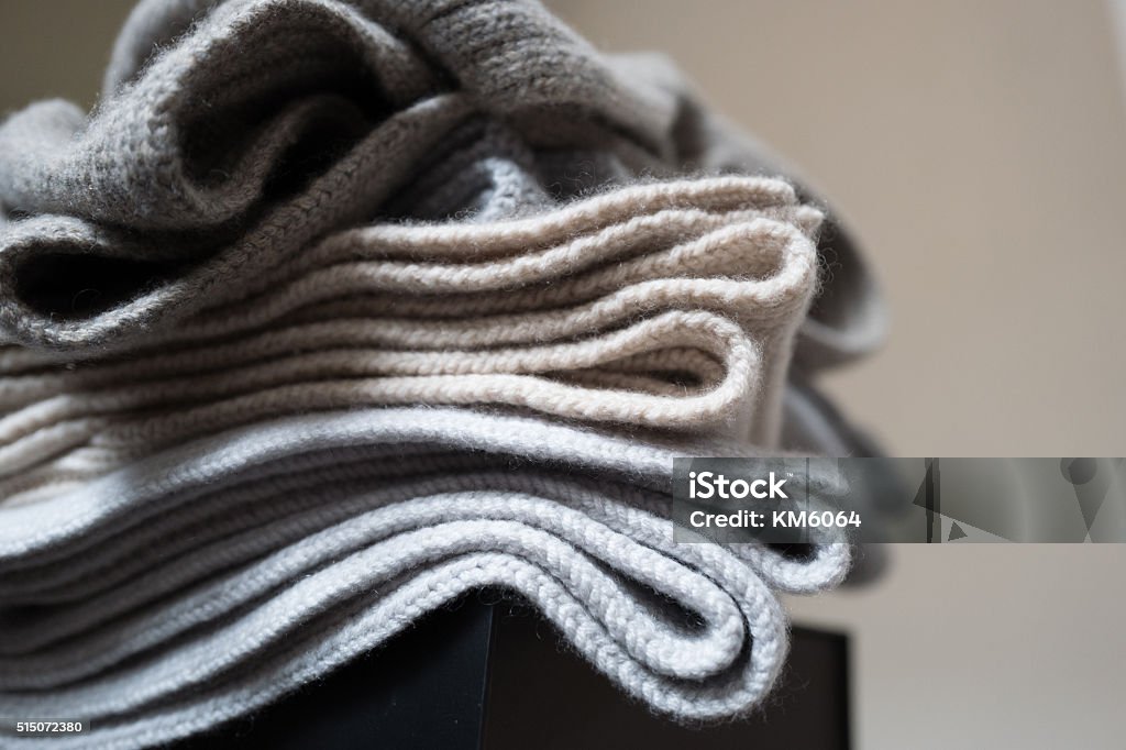Cashmere Blankets Luxury Blanket scarves stacked up Cashmere Stock Photo