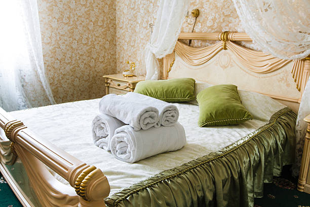 istock Vintage classic hotel bedroom interior 515075404