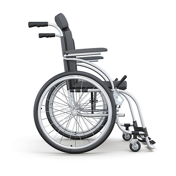 istock Wheelchair on a white background. Side view. 3d rendering 515076876