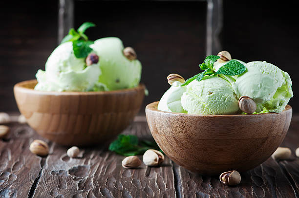 istock Pistachio icecream with mint and nuts 515080046