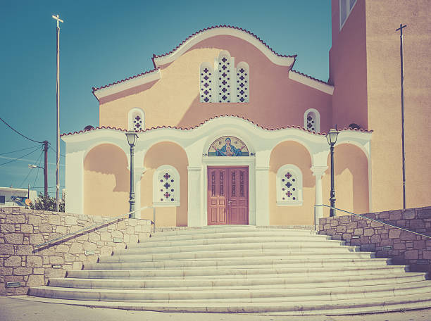 Greek orthodox church on Mediterranean Kos island in Kefalos village