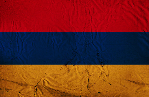 Armenia flag in grunge and vintage style.