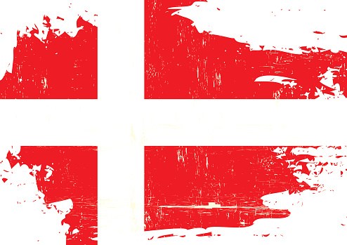 A danish flag with a grunge texture