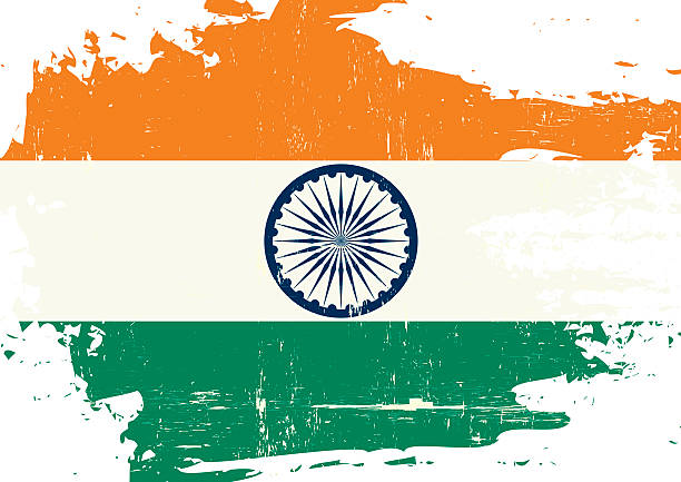 индийский флаг царапины - india new delhi indian culture pattern stock illustrations