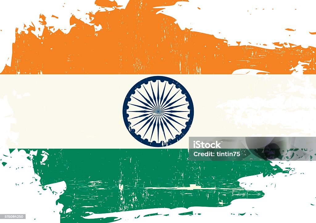 Indian scratched Flag An indian flag with a grunge texture Indian Flag stock vector
