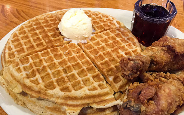 istock Chicken Drums with Waffles, Butter and Syrup 515085328