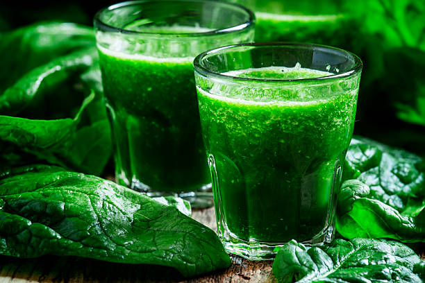istock Healthy green smoothie from spinach and green apples 515085520