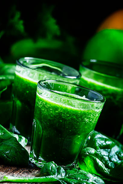 istock Healthy green smoothie from spinach and green apples 515085760