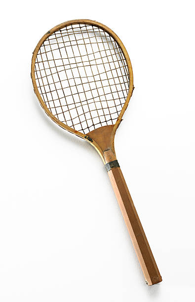 istock Retro Tennis Racket on White Background 515140237