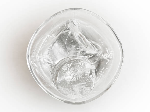 istock Water Glass with ice Top viewpoint 515141433