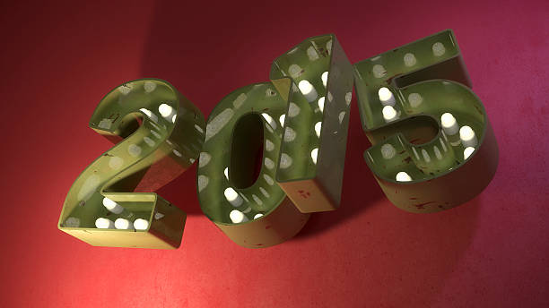 istock Big green metal illuminated sign saying 
