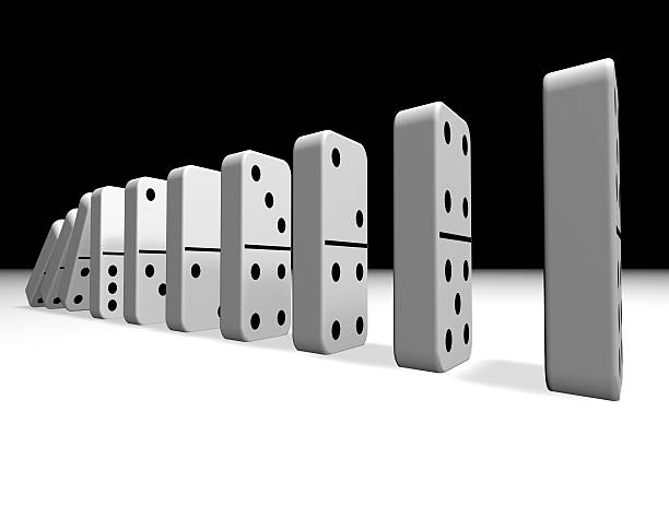 istock falling dominoes illustration, influence abstract concept 515143715