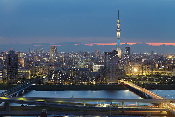 istock tokyo city with tokyo sky tree at sunset time 515143833