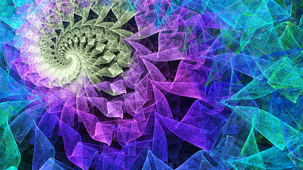 시간 바람개비. 만화경처럼 의식. - kaleidoscope fractal psychedelic abstract 뉴스 사진 이미지
