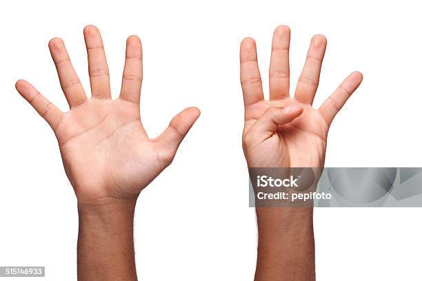 Hände Zählen Stockfoto und mehr Bilder von Zahl 9 - Zahl 9, Daumen, Einzelner Gegenstand