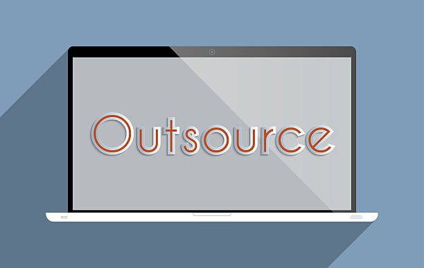 Outsource Concept for the modern way of doing business. Flat design illustration. outsource human resources small business stock pictures, royalty-free photos  images