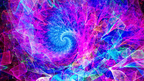temps en spirale. kaléidoscope de conscience. - kaleidoscope fractal psychedelic abstract photos et images de collection