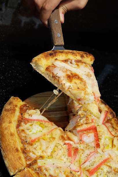 istock Seafood pizza with seasoning 515147251