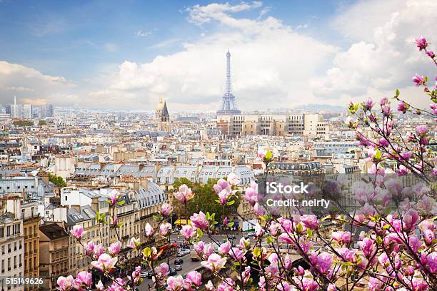 Skyline Of Paris With Eiffel Tower Stock Photo - Download Image Now - Paris - France, Aerial View, Urban Skyline