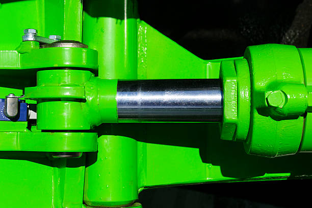pistone idraulico sistema - construction equipment earth mover hydraulic platform cylinder foto e immagini stock