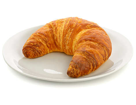 French croissant on a plate. 
