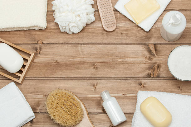 istock Spa Kit. Top View. Shampoo, Soap Bar And Liquid. Shower 515152564