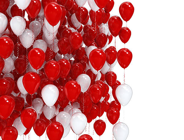 Red and white party balloons