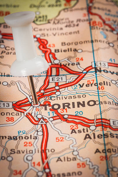 istock destination Torino italy on the map 515155230
